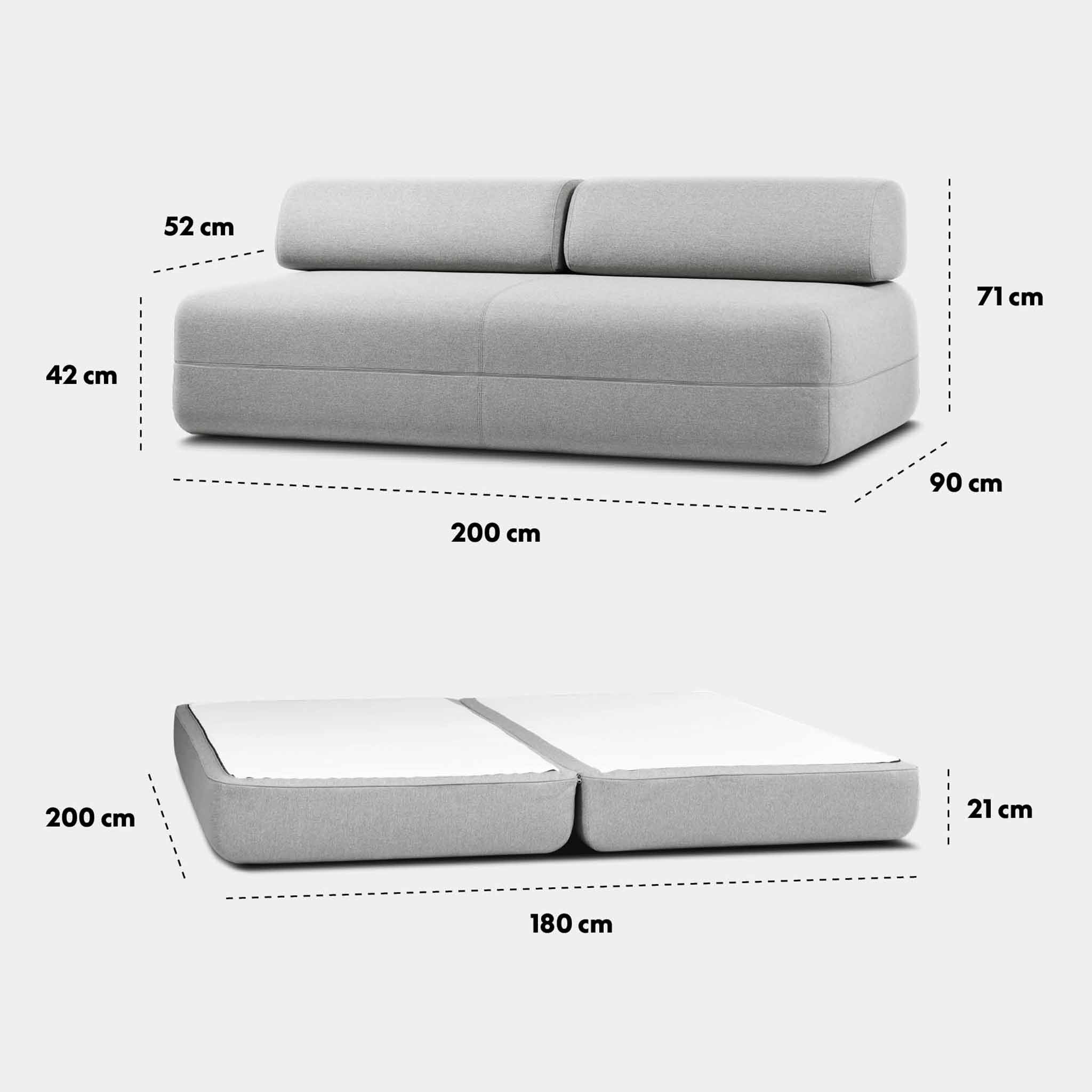 King Size Sofa Bed - 180x200 cm Large sofa bed | KHOY Company